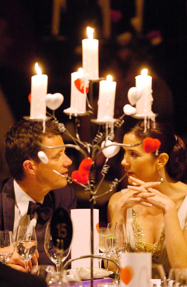 Crown Prince Frederik and Princess Mary enjoy themselves at their last official function before a week’s holiday in Tasmania. Picture: Dean Lewins/AAP