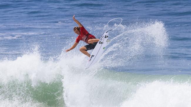 Jordan Lawler nailed a 9.07-ride in the final to take the title. (Photo by Cait Miers/World Surf League)