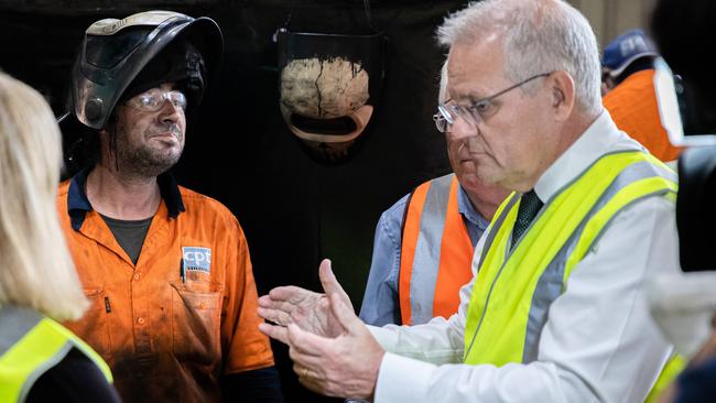 The PM during a visit to CPT Engineering. Picture: Jason Edwards