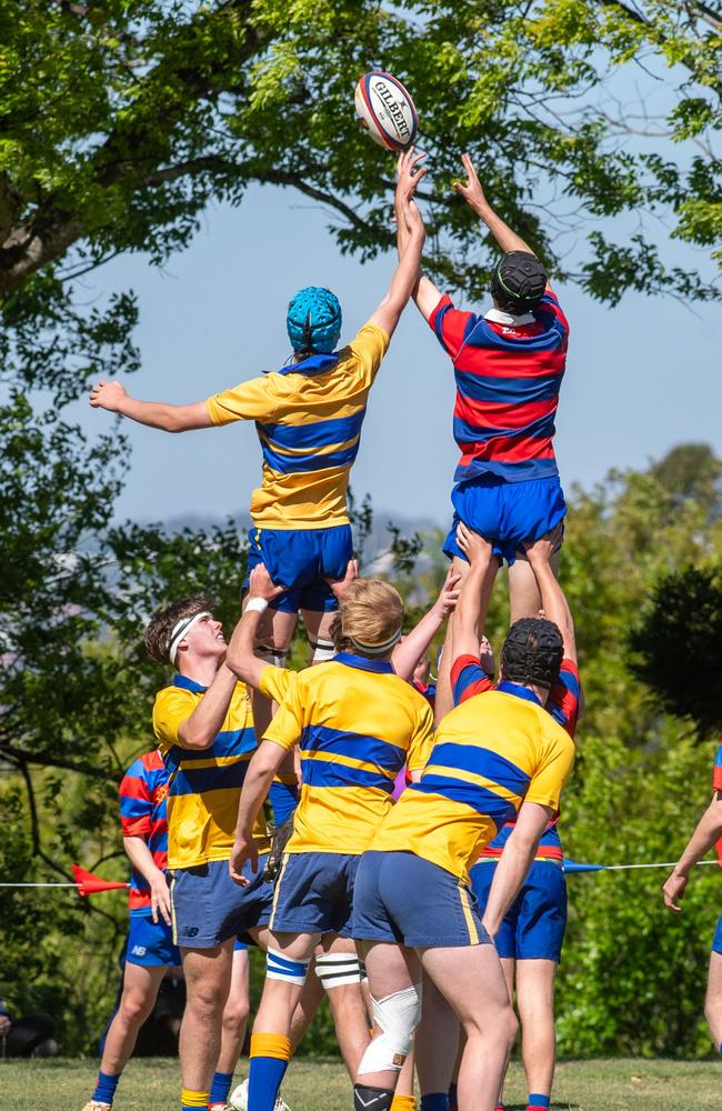 Downlands 16B vs TGS 16B. 2024 O'Callaghan Cup day at Downlands College. Photo by Nev Madsen