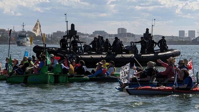 Activists breach agreement with police at port of Newcastle. Picture: Rising Tide / Facebook