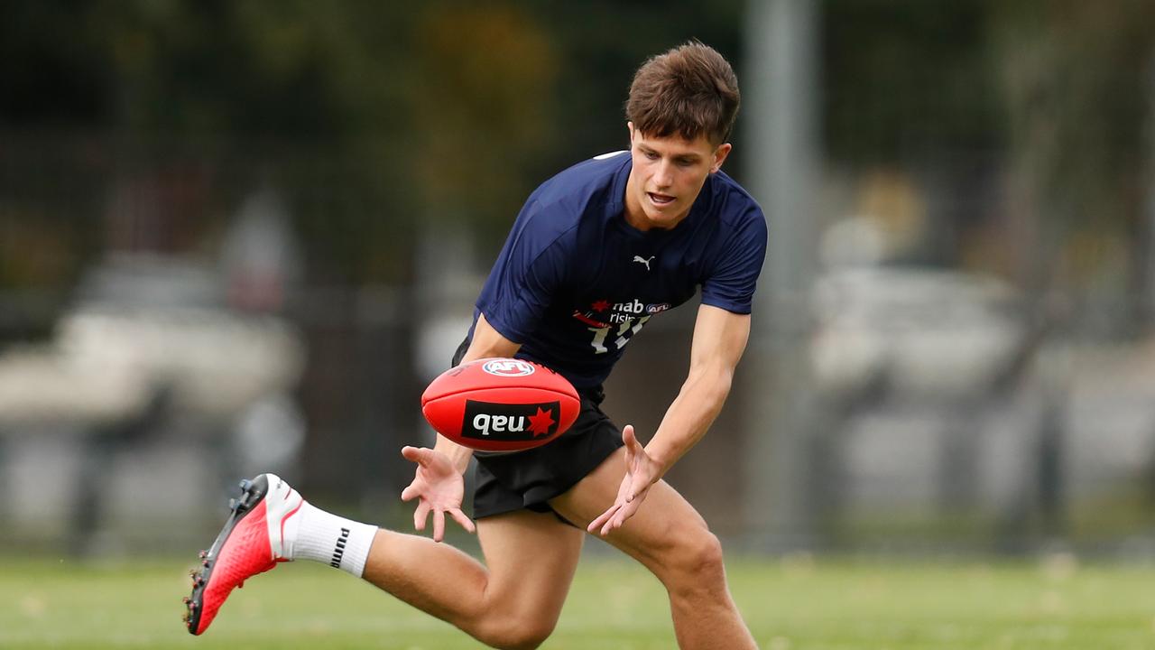 Neil Erasmus in action during the NAB AFL Academy training session at Goschs Paddock on April 22, 2021 in Melbourne, Australia. (Photo by Michael Willson/AFL Photos via Getty Images)