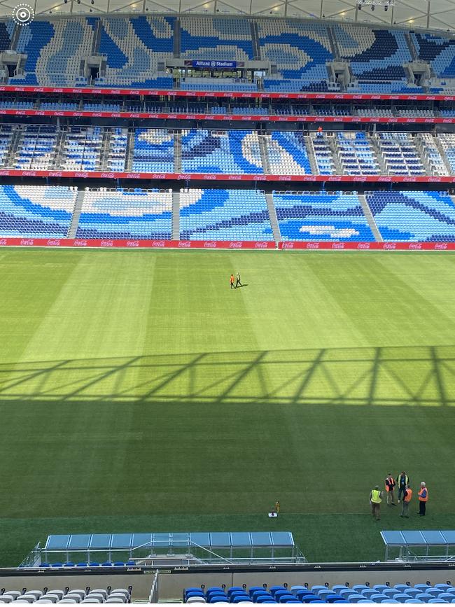 The NRL carry out an inspection of the Allianz Stadium surface, after Souths raised concerns.