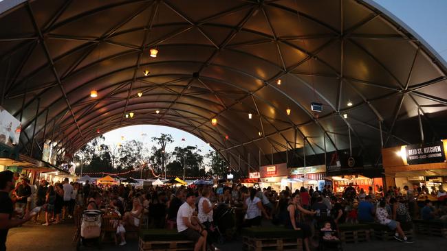 Food stalls under the hangar at Nightquarter in Helensvale. Picture: Supplied