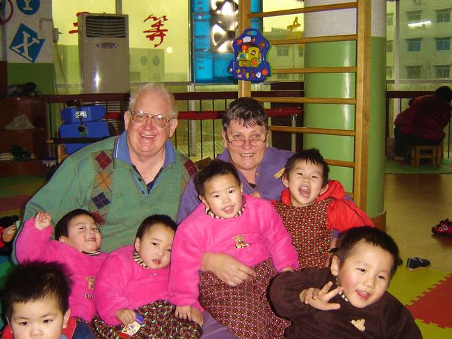 Supplied pix of Gympie woman Linda Shum and Greg who runs a charity with eight foster homes and a school for disabled and sick orphans in China