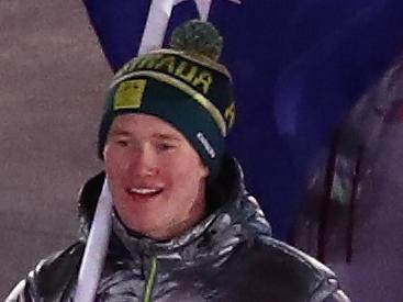 PYEONGCHANG-GUN, SOUTH KOREA - FEBRUARY 25:  Flag bearer Jarryd Hughes of Australia and flag bearer Billy Morgan of Great Britain participate in the Parade of Athletes during the Closing Ceremony of the PyeongChang 2018 Winter Olympic Games at PyeongChang Olympic Stadium on February 25, 2018 in Pyeongchang-gun, South Korea.  (Photo by Dean Mouhtaropoulos/Getty Images)