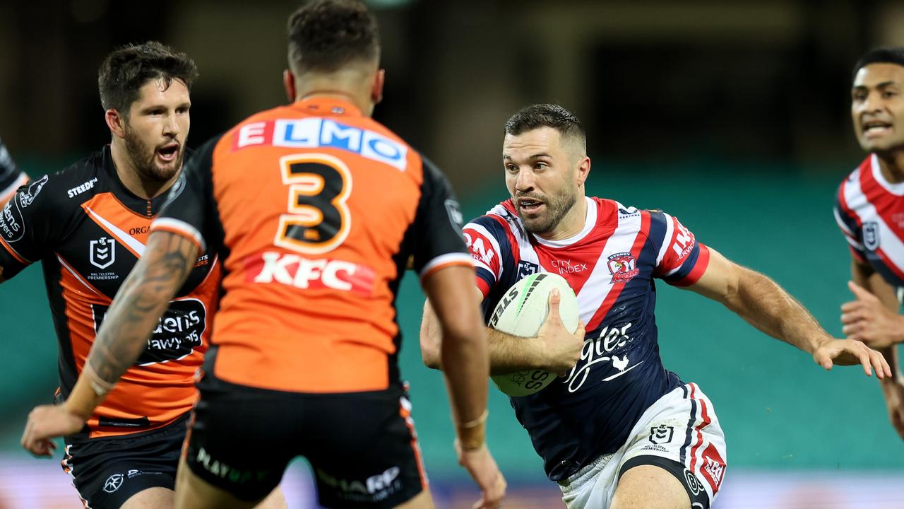 The Roosters may have just handed the Tigers their worst ever defeat, but they still aren’t guaranteed a spot in finals. Picture: Getty Images.