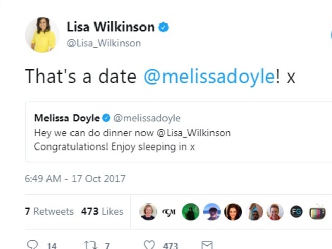 Wilkinson sets up a dinner date with Melissa Doyle.