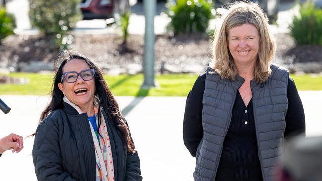 Minister for Indigenous Australians Linda Burnley and Liberal Member for Bass Bridget Archer share a laugh at the launch.