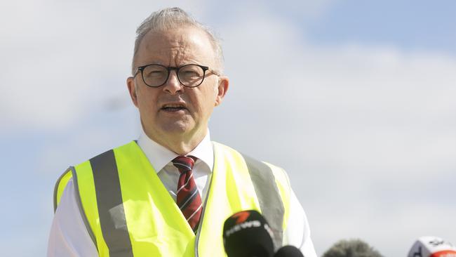 PERTH, AUSTRALIA - JANUARY 10: Australian Prime Minister Anthony Albanese speaks to media on January 10, 2025 in Perth, Australia. The Prime Minister is traveling across the country ahead of his campaign and must call the Australian federal election on or before 17 May 2025. (Photo by Matt Jelonek/Getty Images)