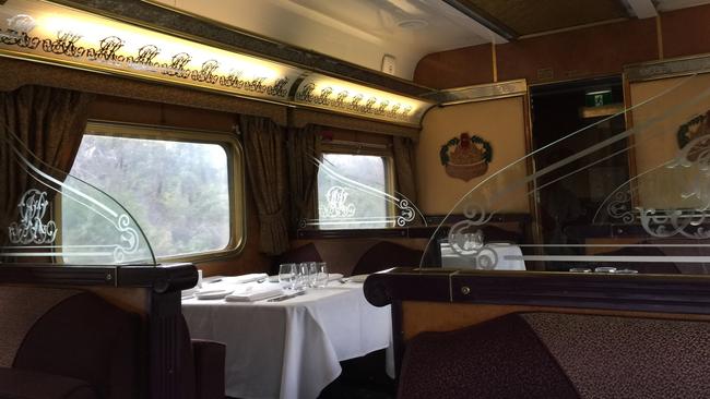 A dining car on the Indian Pacific. Photo: Nicole Tujague