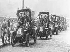 The taxis that helped take soldiers to the front on the Marne River outside Paris in 1914.