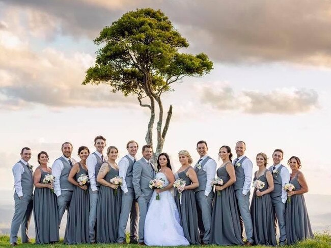 Sara Higgins got her wedding photos done at One Tree Hill in Maleny in 2018.