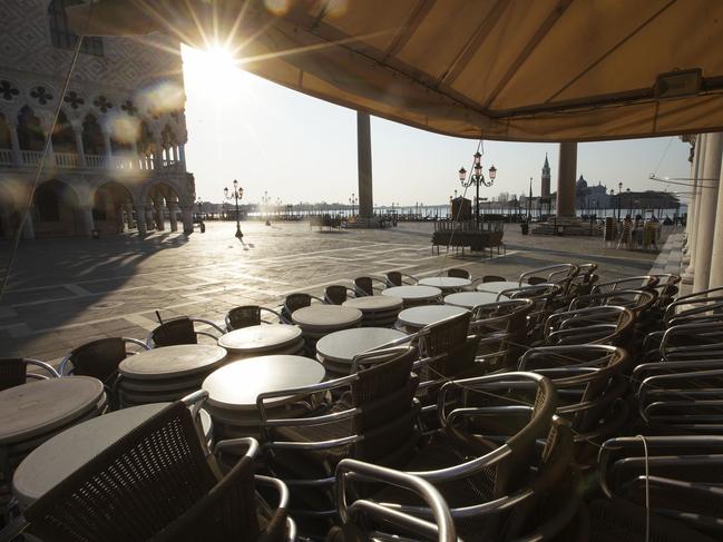 St. Mark's Square in Venice remains closed. Picture: AP