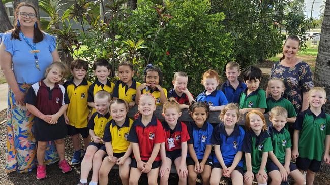 Moranbah East State School Prep Prep C Back row:Ms Sproxton (Teacher), Darcie Karlish, Quinn Waldon, Carter Otto, Jahkeem Brown, Shekinah Tale, London Bullivant, Mia Matthews, Thomas Darlington, Diego Borg, Audrey Clinch, Mrs Pitt (Teacher Aide), Indra Graham Front row: Corbin Cooper, Layla Hall, Isabella Martorana, MakenziMae Gardner, Nayarleigh Morrison, Harlynn-Jade Cunning, Heidi Henderson, Brantley OGarey. My First Year 2024