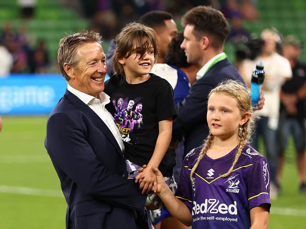 Craig Bellamy with his granddaughter Billie. Picture: Getty Images