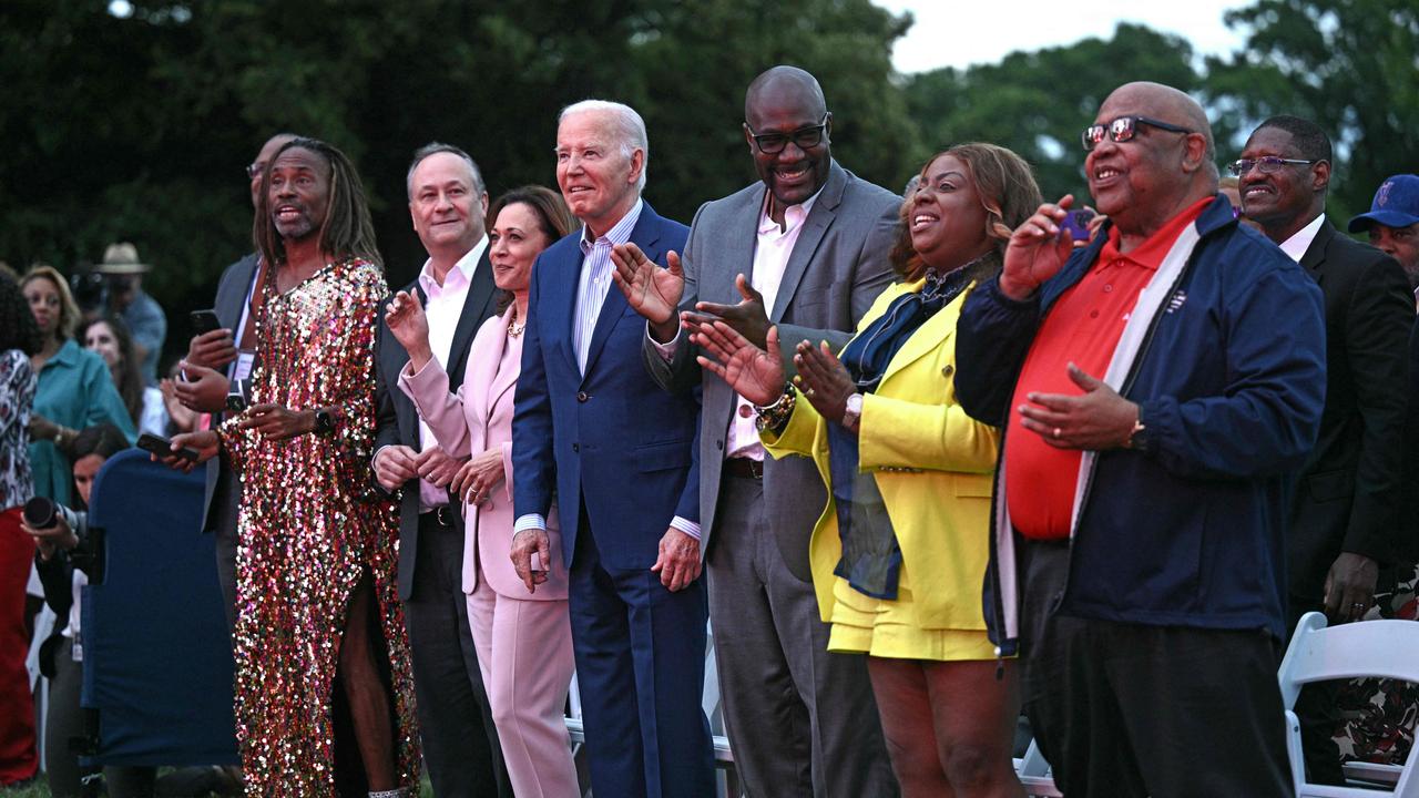 US Vice President Kamala Harris with President Joe Biden and Philonise Floyd, George Floyd's brother.