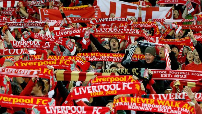 Liverpool fans at the MCG made a huge noise for their visiting heroes.