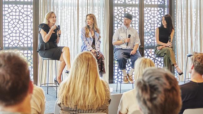 Marketing, advertising and creative industry leaders spoke at The Growth Agenda's event in Melbourne last Thursday. Panellists from left: NAB chief marketing officer Suzana Ristevki; Dentsu Creative chief executive Kirsty Muddle; R/GA vice-president executive creative director, APAC, Ben Miles; Athena chief marketing officer Sarah Sproule. Photo: Andy Swann