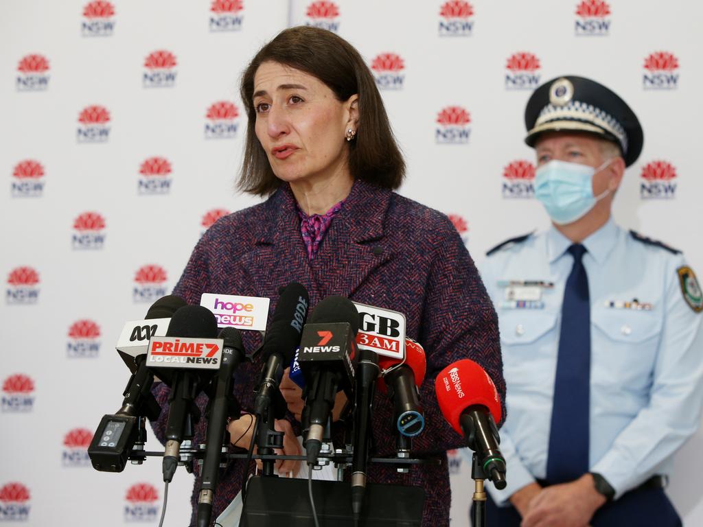 Police have been given more authority to enforce public health orders with the help of the Australian Defence Force as Greater Sydney enters an extended lockdown. Picture: Lisa Maree Williams Pool/Getty Images