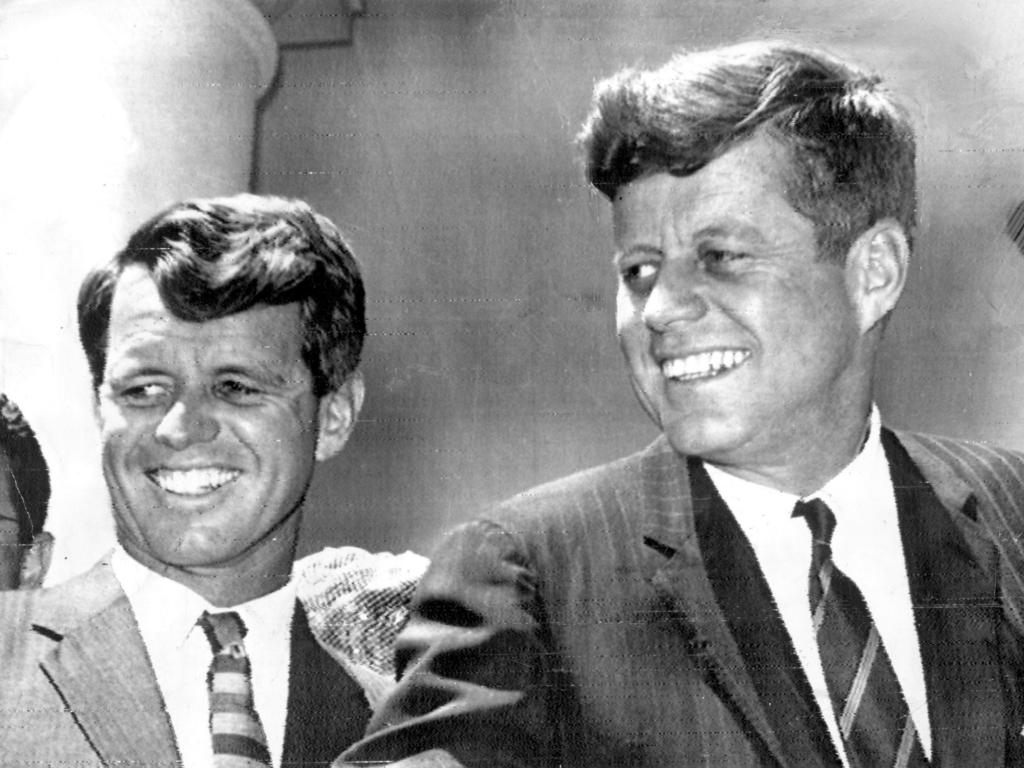 John F. Kennedy (R) with his brother Robert Kennedy in the 1960s.