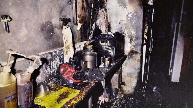 Evidence photos of the fire at the Curious Vine Cafe. Picture: SAPOL