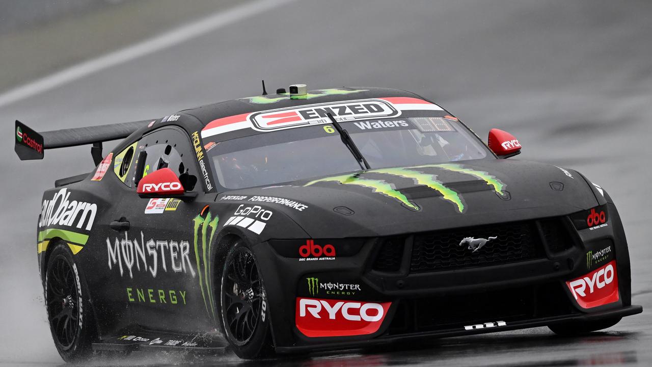 Supercars star Cam Waters has handed the “keys” to his old ride - the Monster Energy Racing Ford Mustang GT - to Tasmanian Lochie Dalton, who will make his supercar championship debut in Sydney at the weekend. (Photo by Kerry Marshall/Getty Images)