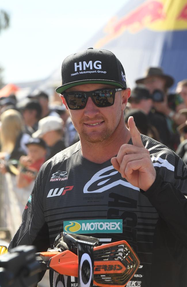 David Walsh finishes first in the bike category of Finke Desert Race 2022. Picture: (A)manda Parkinson