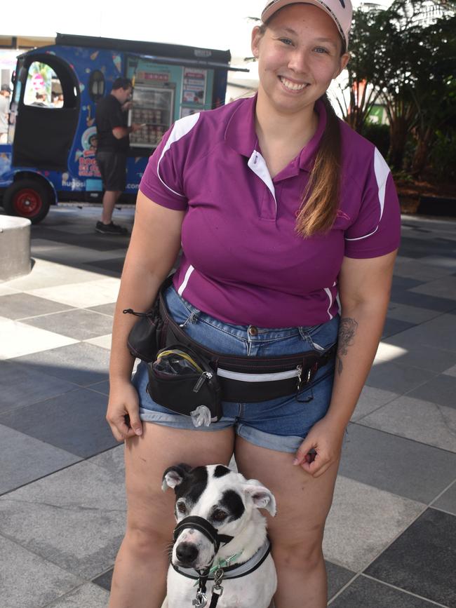 Ipswich 2023 Dog Day at Nicholas Street Precinct pictured is Georgia Rawson with dog Theo