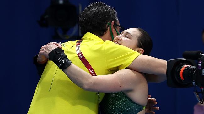 Melissa Wu celebrates after winning bronze. Picture: Getty Images