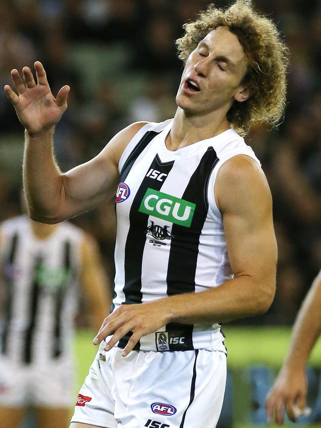 Former Docker Chris Mayne has kicked two goals so far in his Collingwood career. Picture: George Salpigtidis