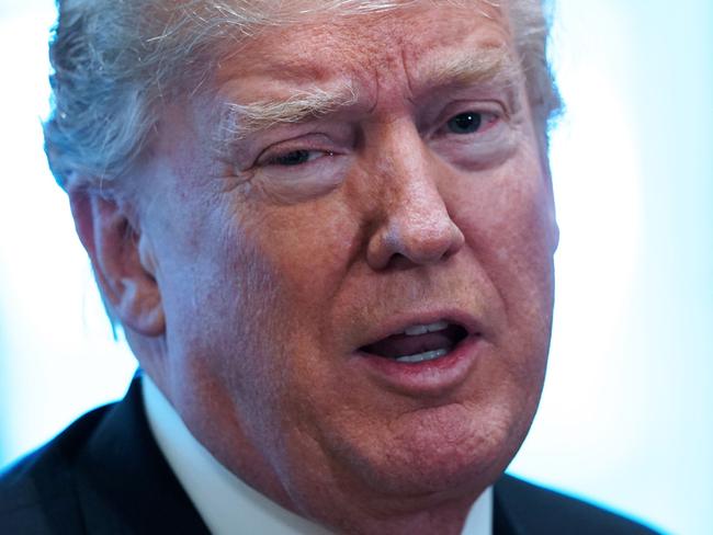 US President Donald Trump speaks on steel and aluminum tariffs during a meeting with industry leaders in the Cabinet Room of the White House on March 1, 2018 in Washington, DC. / AFP PHOTO