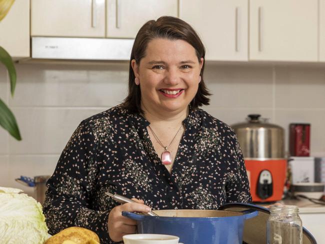 FOR HIBERNATION -  The Joyful Frugalista Serina Bird making soup at home in Canberra. Picture by Sean Davey