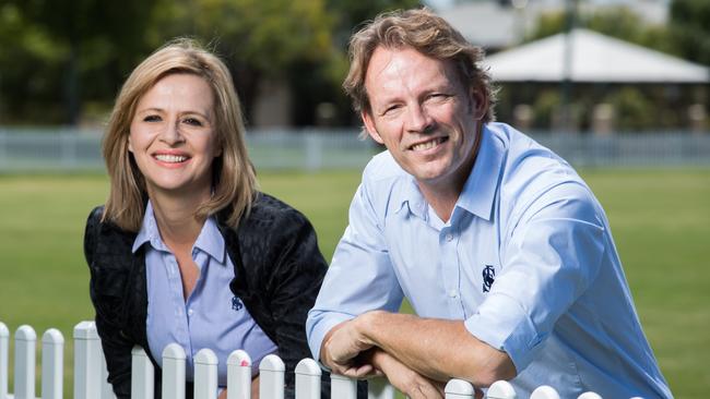 Sturt Football Club general manager Sue Dewing and president Jason Kilic at Unley Oval. Source: File