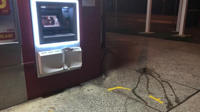 The damaged ATM in Grigor Pl at Allambie Heights. Picture: Jim O'Rourke