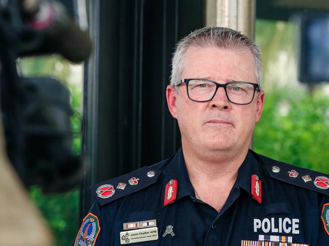 Rank and file police officers are considering a no-confidence motion in NT Police Commissioner Jamie Chalker. Picture: Glenn Campbell