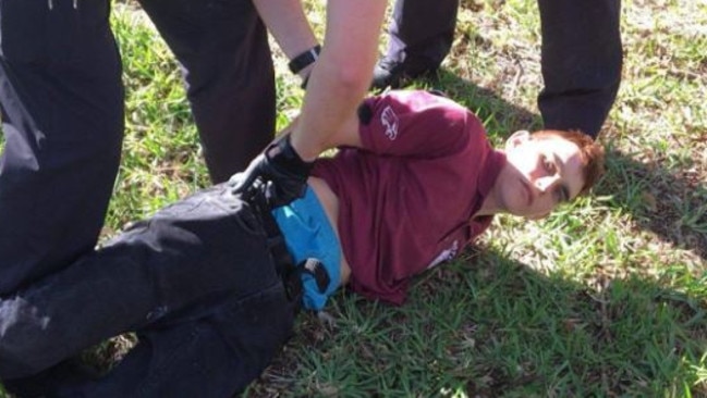 Nikolas Cruz is arrested in the wake of the shootings. Picture: Supplied