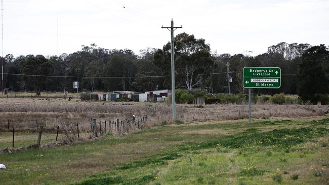 The corner of Luddenham Rd and Elizabeth Drive. A preferred route for the newly funded M12 will run north of here with also a link to the Badgerys Creek airport. Picture: Adam Yip