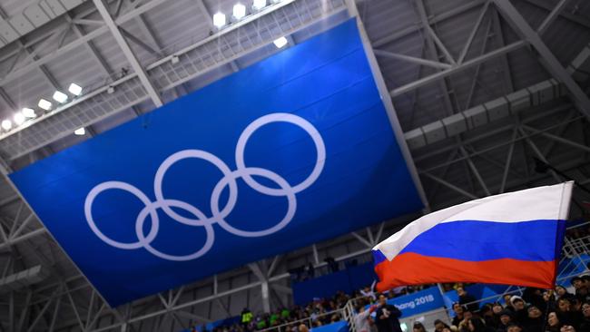 The Russian flag was banned at the Australian Open, but players were allowed to play. Picture: AFP