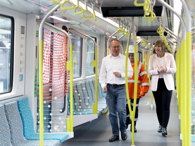 Transport Minister Jo Haylen pictured with Peter Regan, chief executive Sydney Metro. The government has finally confirmed Metro West will go ahead. Picture: NCA NewsWire