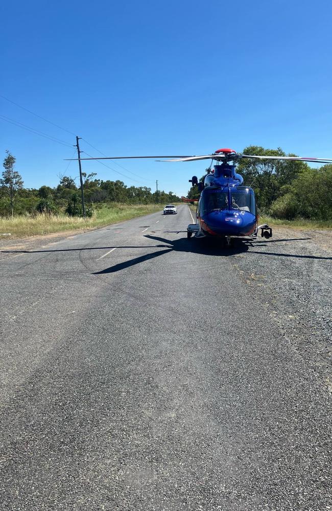 A BMA CQ Rescue chopper was called to an incident involving two motorcycles and a car in Laguna Quays at around midday, May 18, 2025