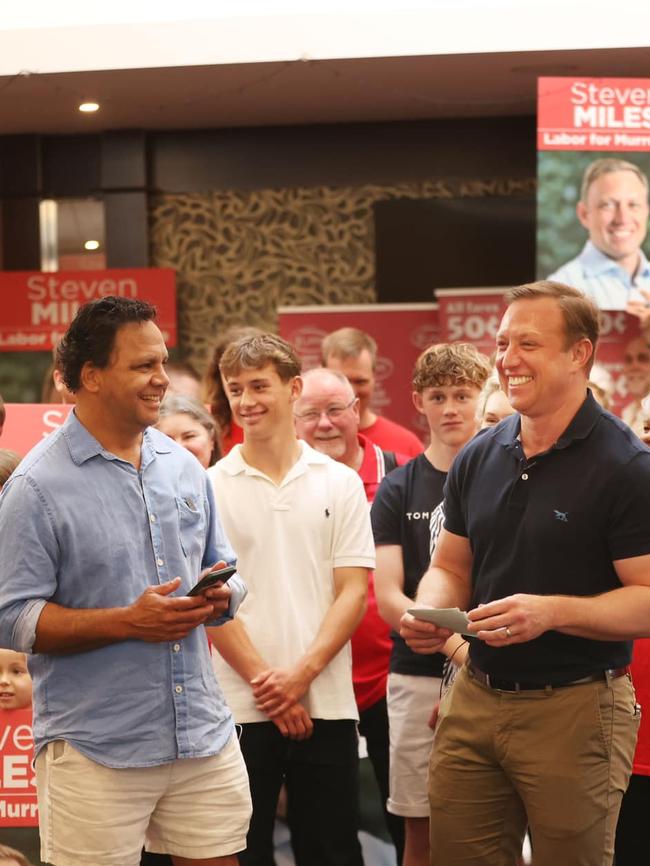 Queensland Premier Steven Miles had a small gathering in his electorate to soft launch his re-election campaign. Picture: Facebook