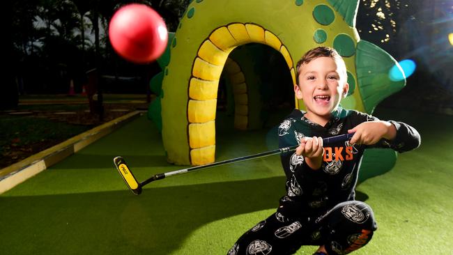 Townsville Mini Golf will reopen after COVID-19 restrictions have been eased. Hamish Heslin 6. Picture: Alix Sweeney