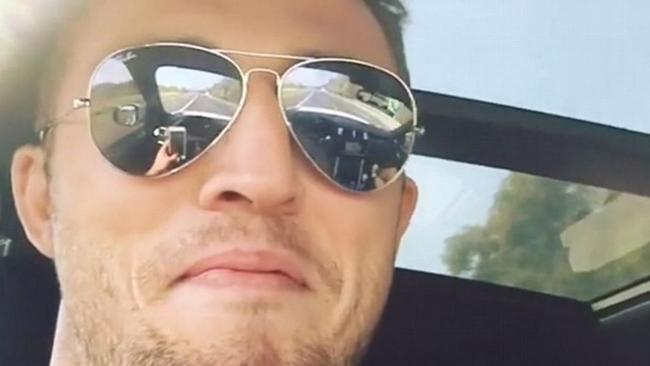 South Sydney Rabbitohs star Sam Burgess filmed his wife Phoebe, apparently while driving, and posted the video to Instagram.