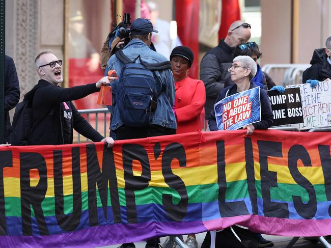 Anti-Trump protesters gather outside Trump Tower. Picture: AFP/Getty Images