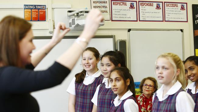 Students part of the Northbridge Public School choir. Picture: John Appleyard