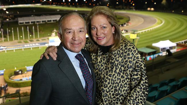 Tony and Robyn Beddison at Moonee Valley. Picture: Yuri Kouzmin