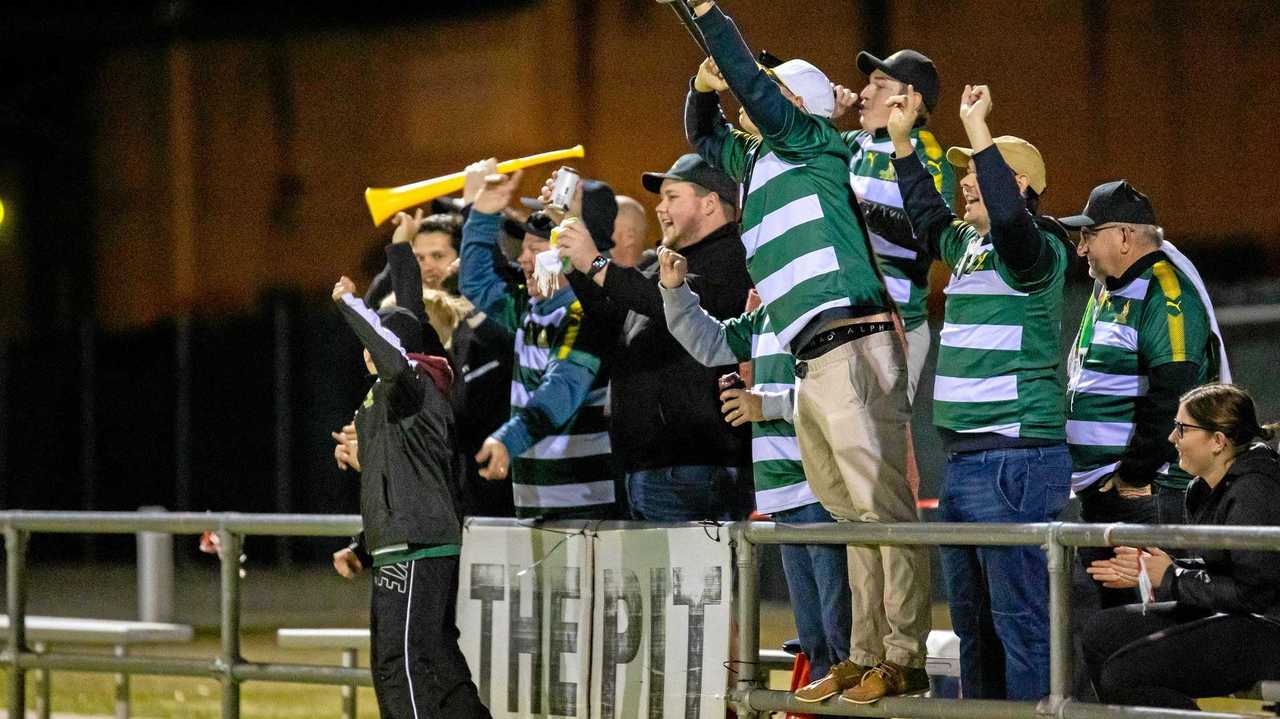 FOR THE FANS: Western Pride fans will be shouting their lungs out trying to get their team home in Saturday night's match against Brisbane Strikers at Perry Park. Picture: Chris Simpson