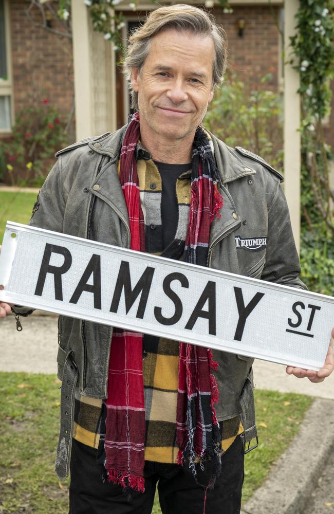 Guy Pearce on Ramsay St. Picture: Supplied