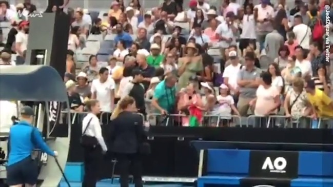 Women fight over tennis souvenir